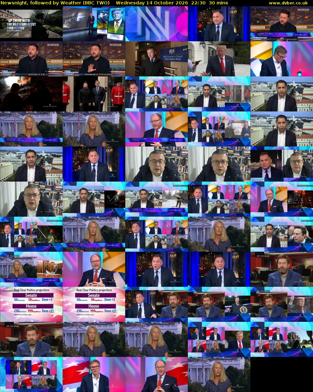 Newsnight, followed by Weather (BBC TWO) Wednesday 14 October 2026 22:30 - 23:00