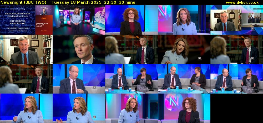 Newsnight (BBC TWO) Tuesday 18 March 2025 22:30 - 23:00