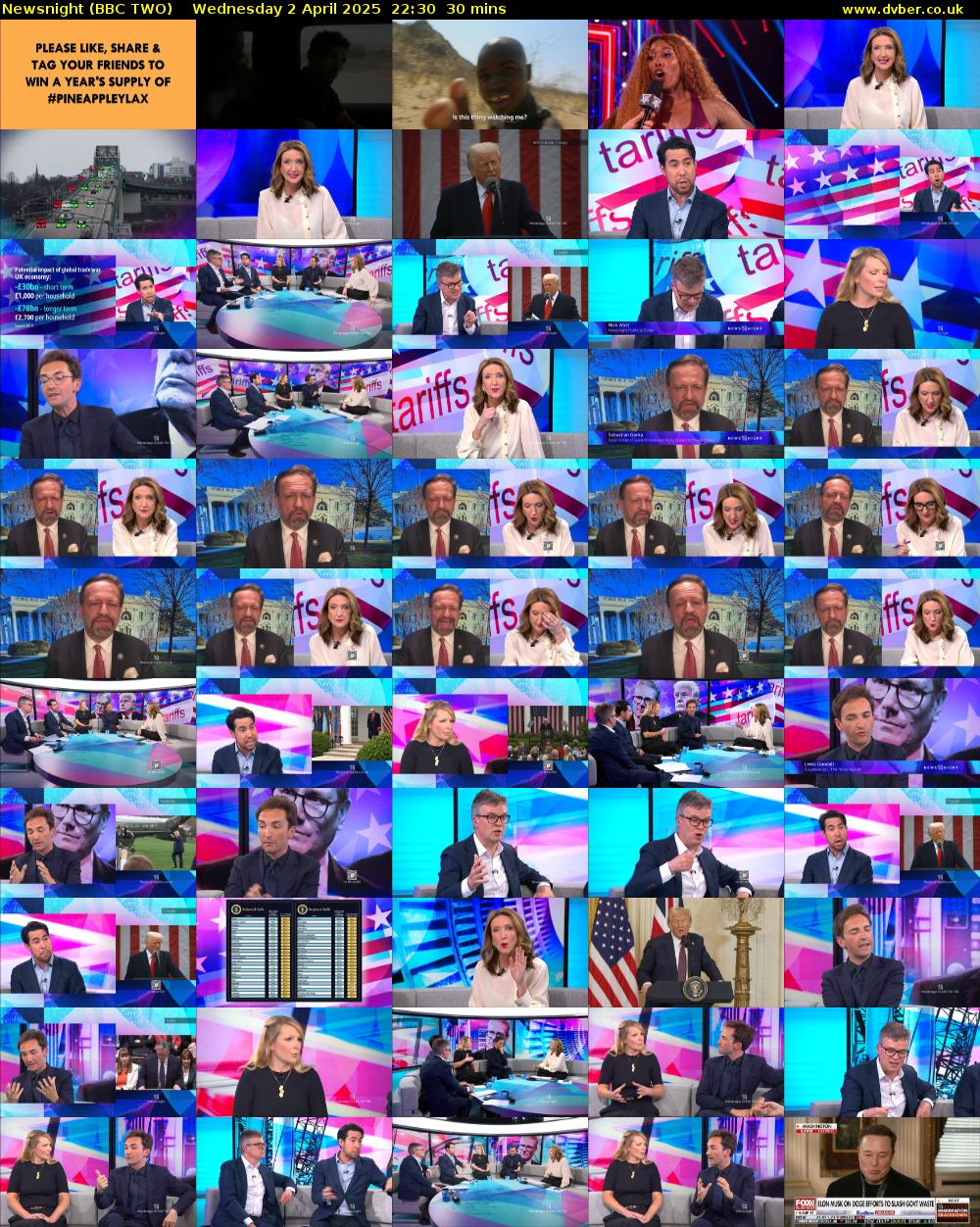 Newsnight (BBC TWO) Wednesday 2 April 2025 22:30 - 23:00