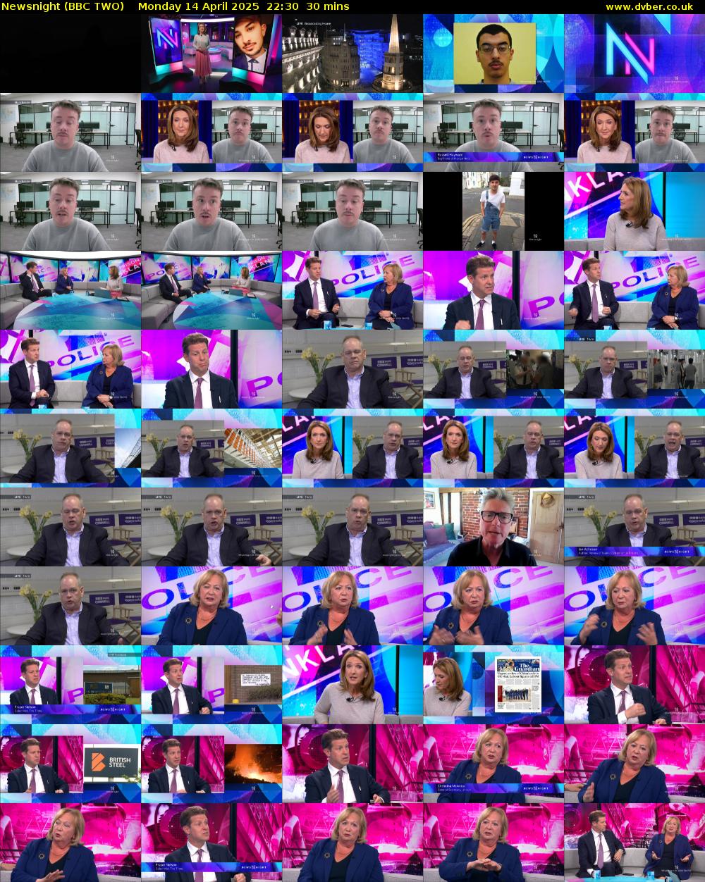 Newsnight (BBC TWO) Monday 14 April 2025 22:30 - 23:00