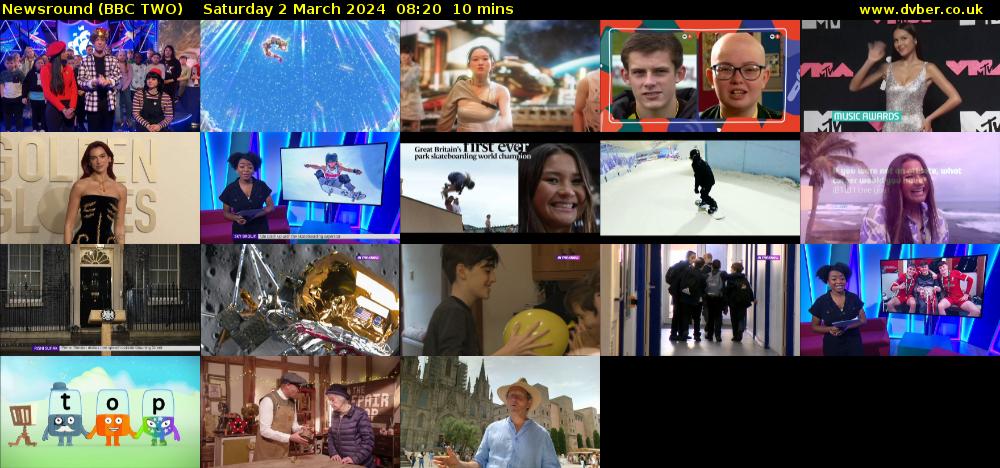 Newsround (BBC TWO) Saturday 2 March 2024 08:20 - 08:30