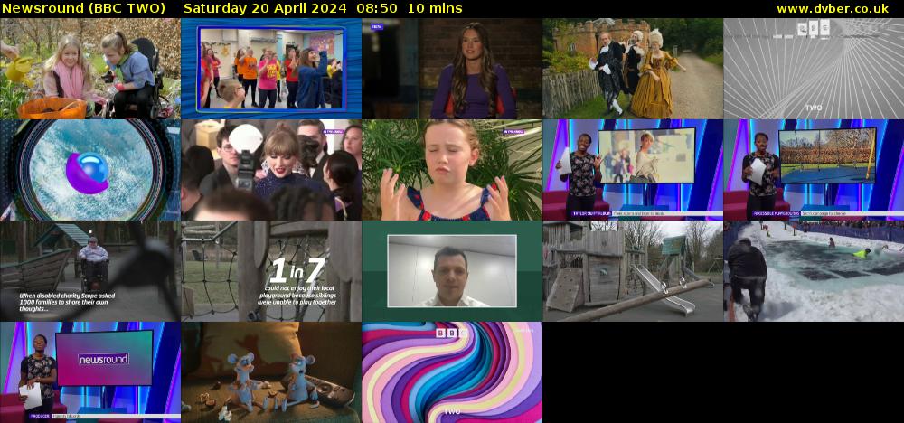 Newsround (BBC TWO) Saturday 20 April 2024 08:50 - 09:00