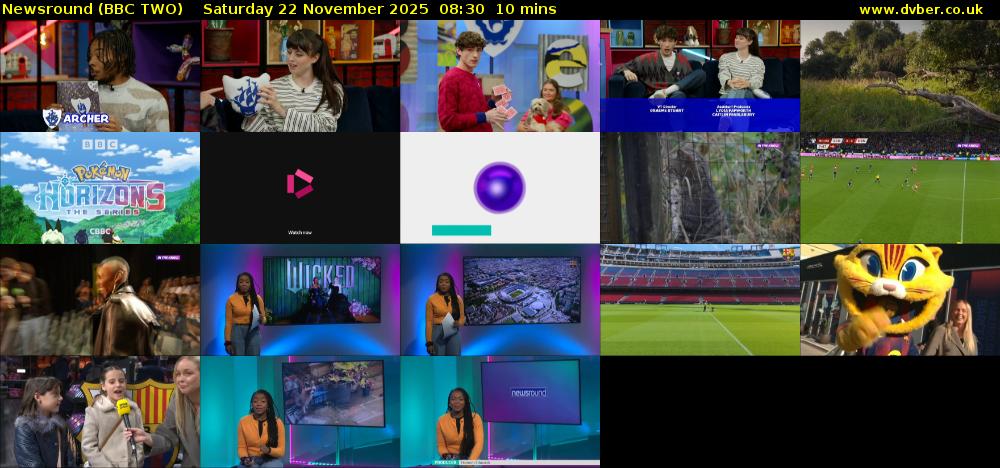 Newsround (BBC TWO) Saturday 22 November 2025 08:30 - 08:40
