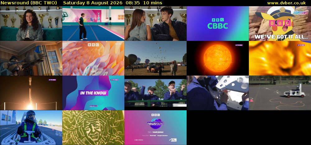 Newsround (BBC TWO) Saturday 8 August 2026 08:35 - 08:45