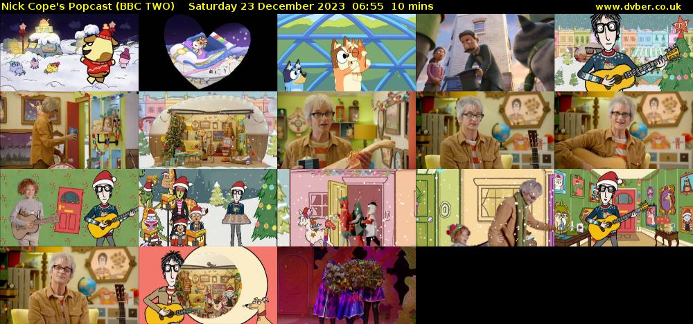 Nick Cope's Popcast (BBC TWO) Saturday 23 December 2023 06:55 - 07:05
