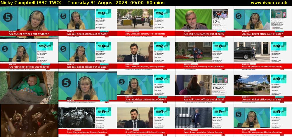 Nicky Campbell (BBC TWO) Thursday 31 August 2023 09:00 - 10:00
