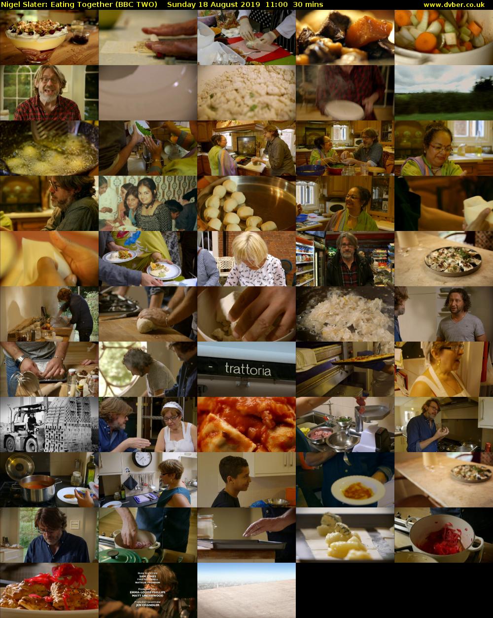 Nigel Slater: Eating Together (BBC TWO) Sunday 18 August 2019 11:00 - 11:30
