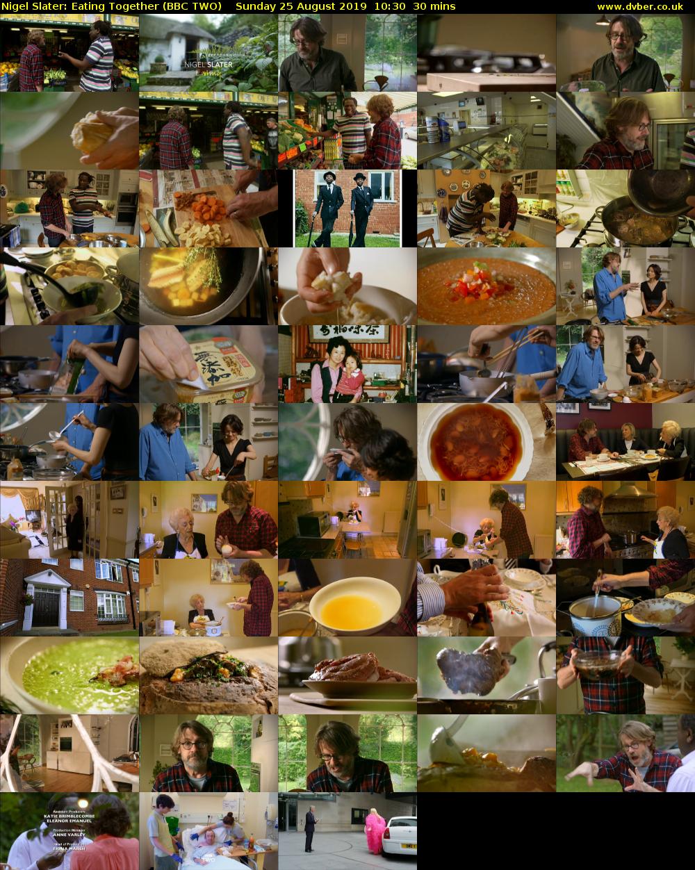 Nigel Slater: Eating Together (BBC TWO) Sunday 25 August 2019 10:30 - 11:00