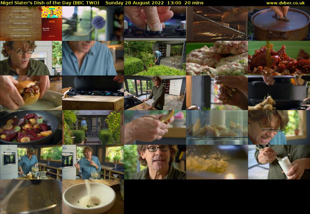 Nigel Slater's Dish of the Day (BBC TWO) Sunday 28 August 2022 13:00 - 13:20