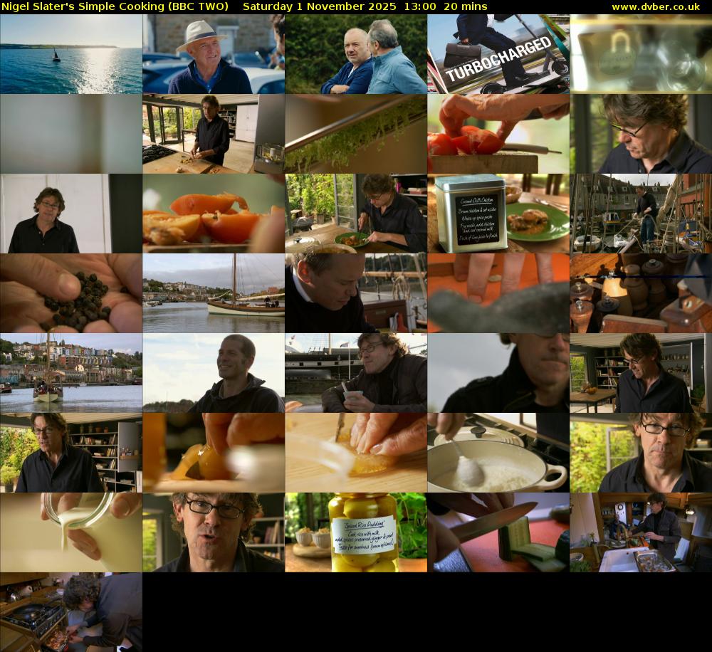 Nigel Slater's Simple Cooking (BBC TWO) Saturday 1 November 2025 13:00 - 13:20