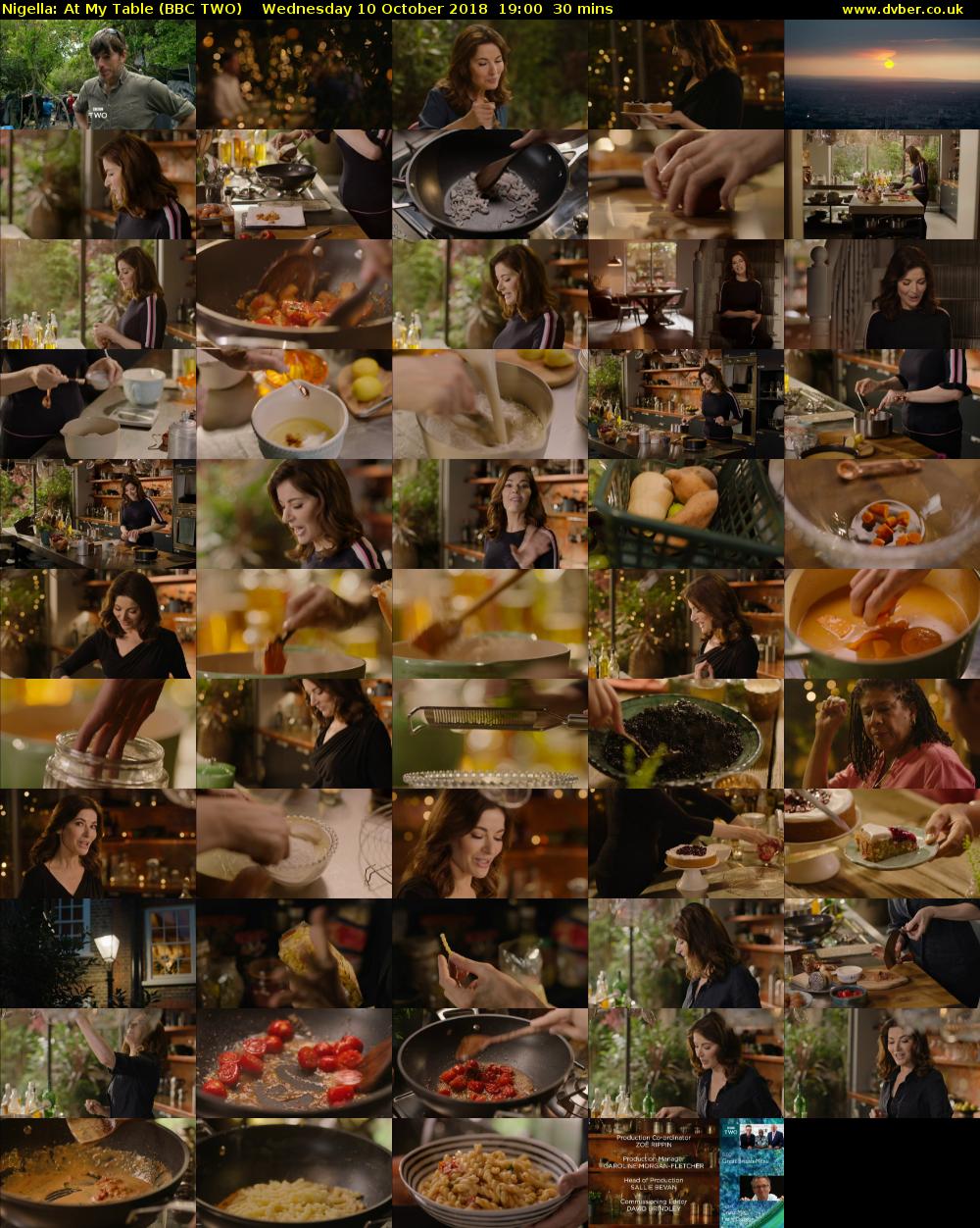 Nigella: At My Table (BBC TWO) Wednesday 10 October 2018 19:00 - 19:30
