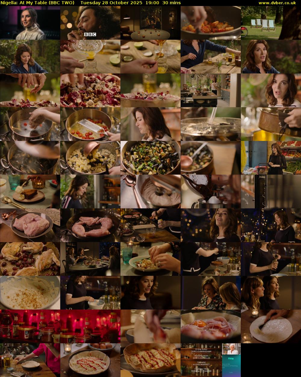 Nigella: At My Table (BBC TWO) Tuesday 28 October 2025 19:00 - 19:30