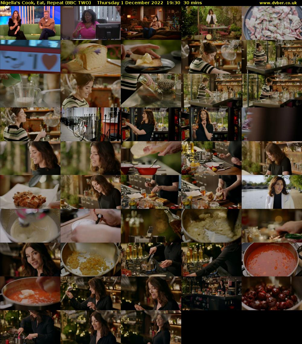 Nigella's Cook, Eat, Repeat (BBC TWO) Thursday 1 December 2022 19:30 - 20:00