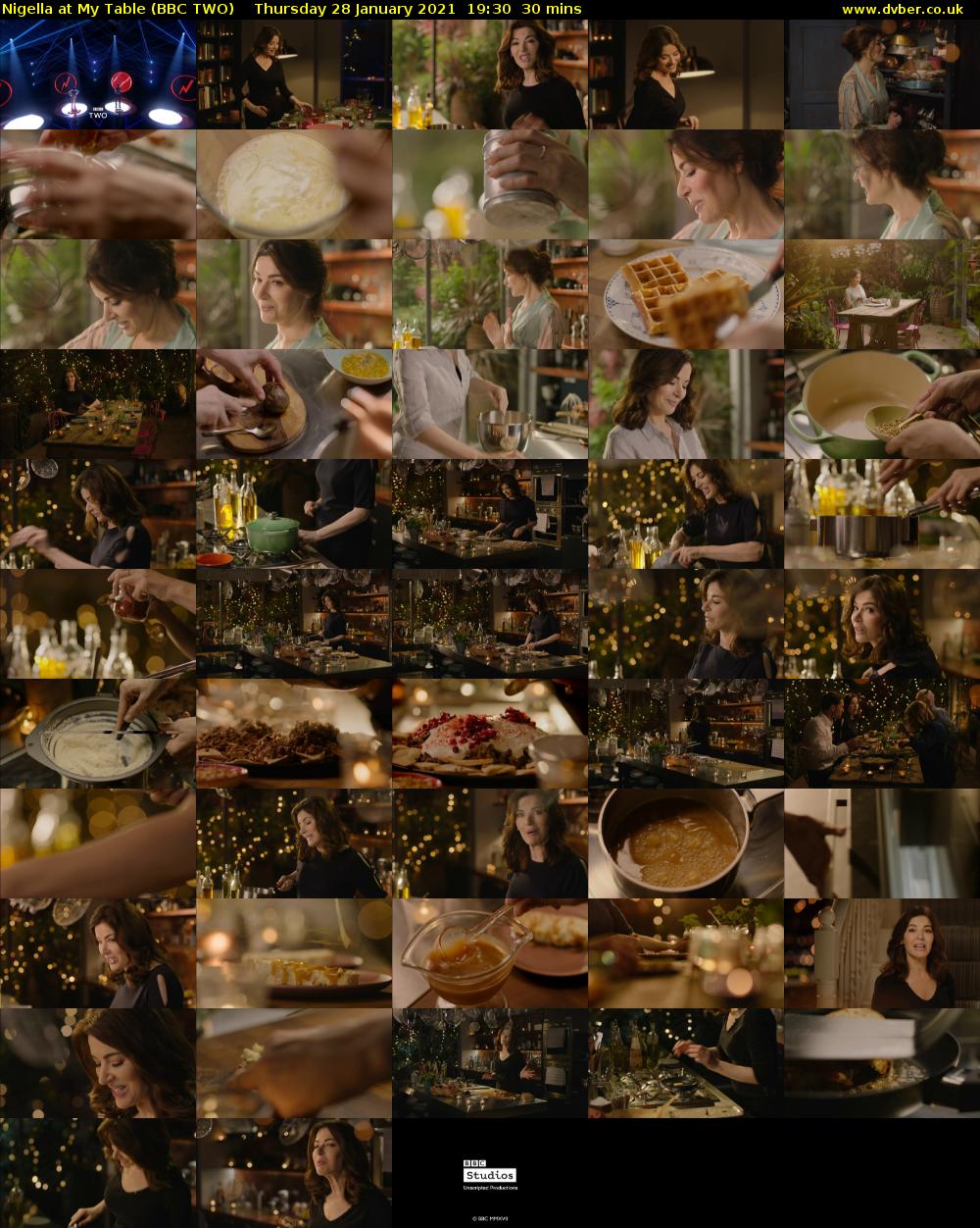 Nigella At My Table (BBC TWO) Thursday 28 January 2021 19:30 - 20:00