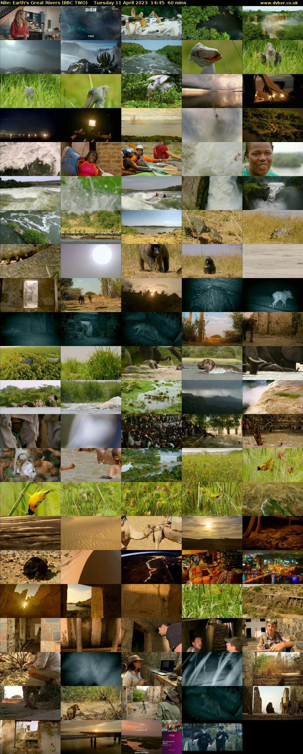 Nile: Earth's Great Rivers (BBC TWO) Tuesday 11 April 2023 14:45 - 15:45