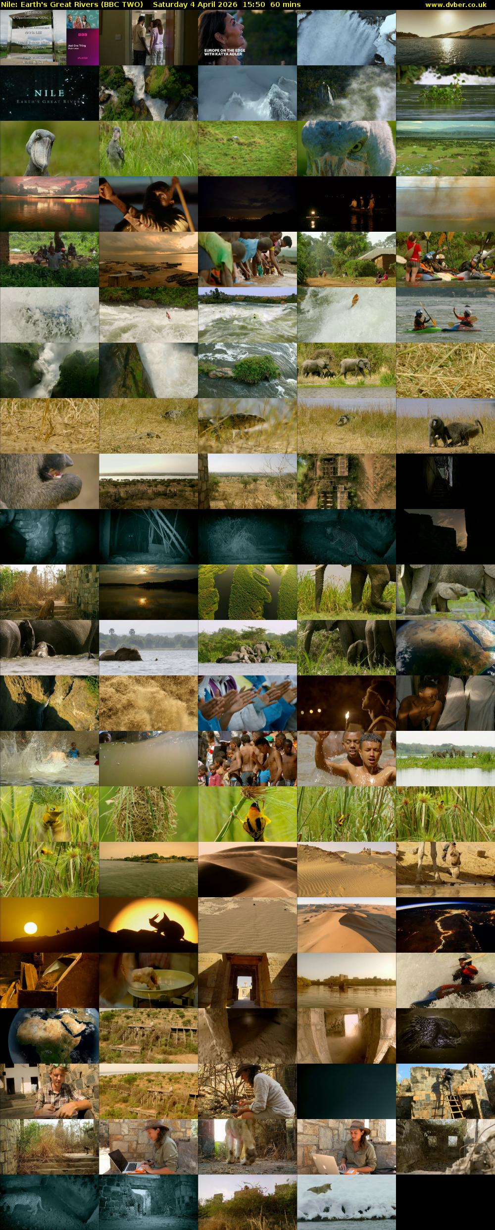 Nile: Earth's Great Rivers (BBC TWO) Saturday 4 April 2026 15:50 - 16:50