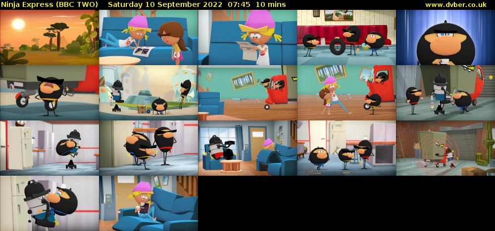 Ninja Express (BBC TWO) Saturday 10 September 2022 07:45 - 07:55