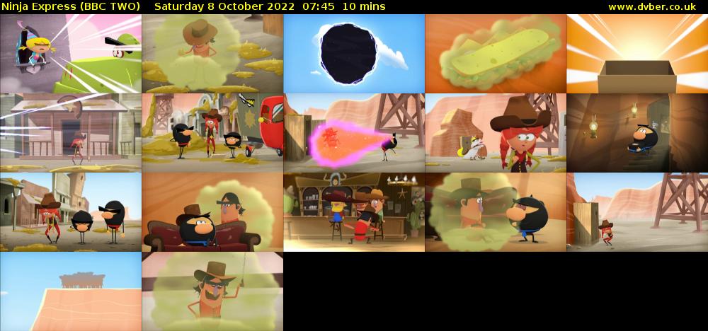 Ninja Express (BBC TWO) Saturday 8 October 2022 07:45 - 07:55