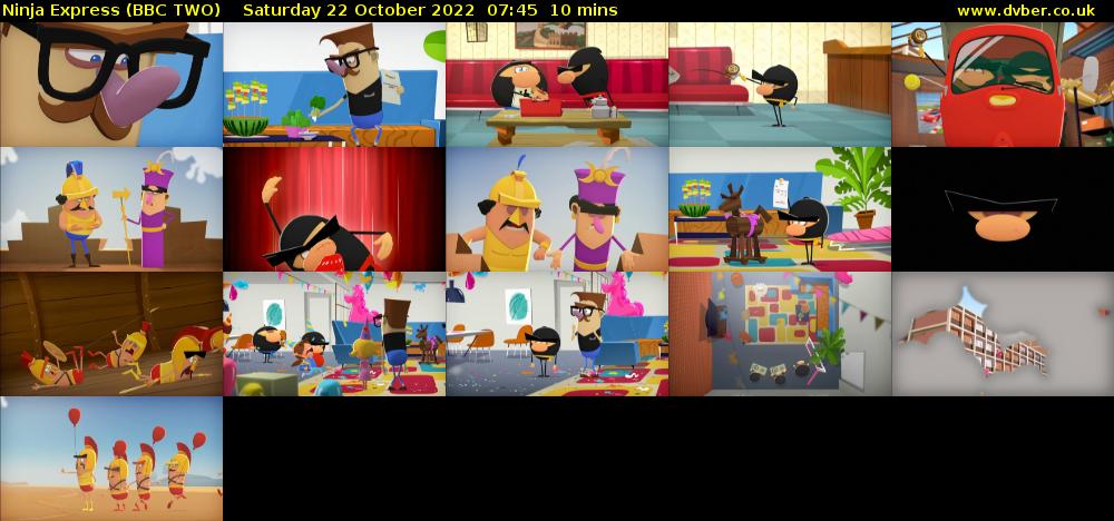 Ninja Express (BBC TWO) Saturday 22 October 2022 07:45 - 07:55