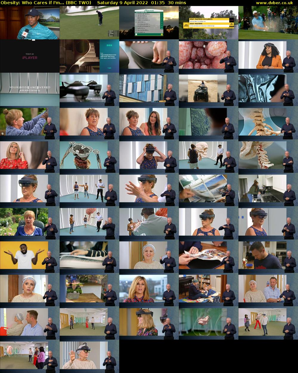 Obesity: Who Cares if I'm... (BBC TWO) Saturday 9 April 2022 01:35 - 02:05