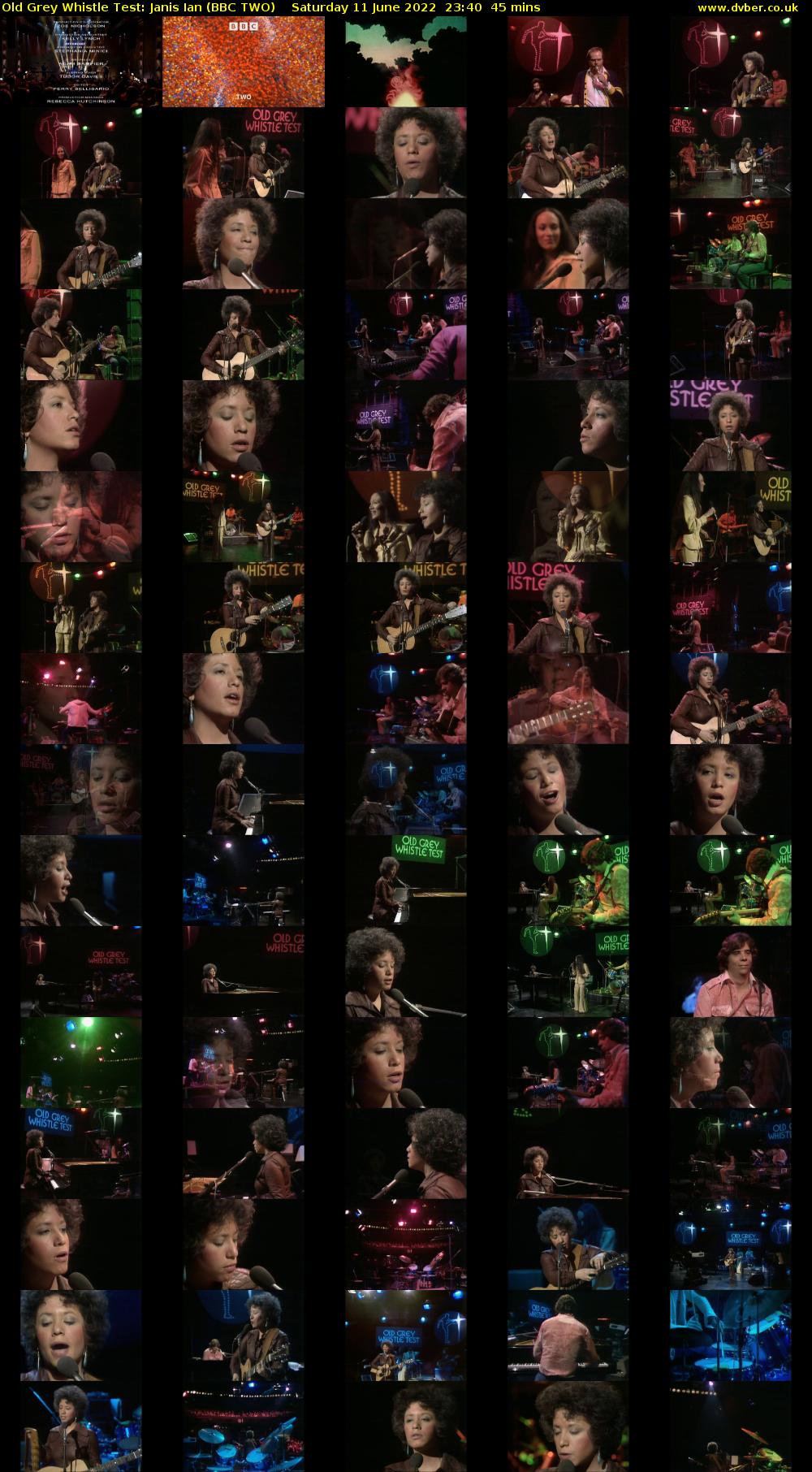Old Grey Whistle Test: Janis Ian (BBC TWO) Saturday 11 June 2022 23:40 - 00:25