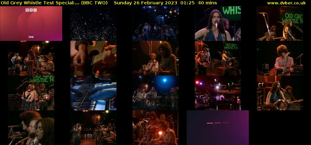 Old Grey Whistle Test Special:... (BBC TWO) Sunday 26 February 2023 01:25 - 02:05