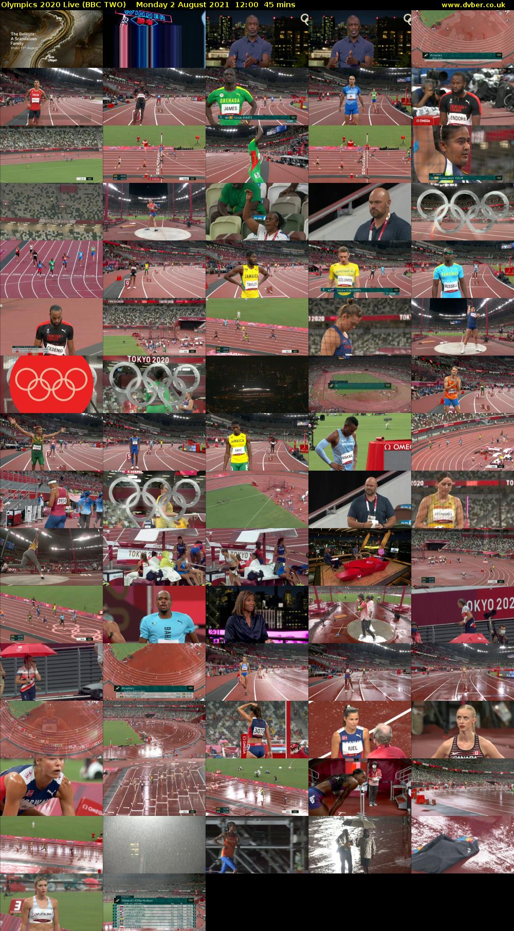 Olympics 2020 Live (BBC TWO) Monday 2 August 2021 12:00 - 12:45