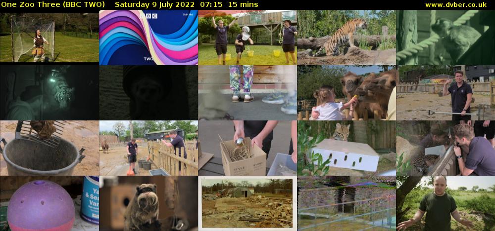 One Zoo Three (BBC TWO) Saturday 9 July 2022 07:15 - 07:30
