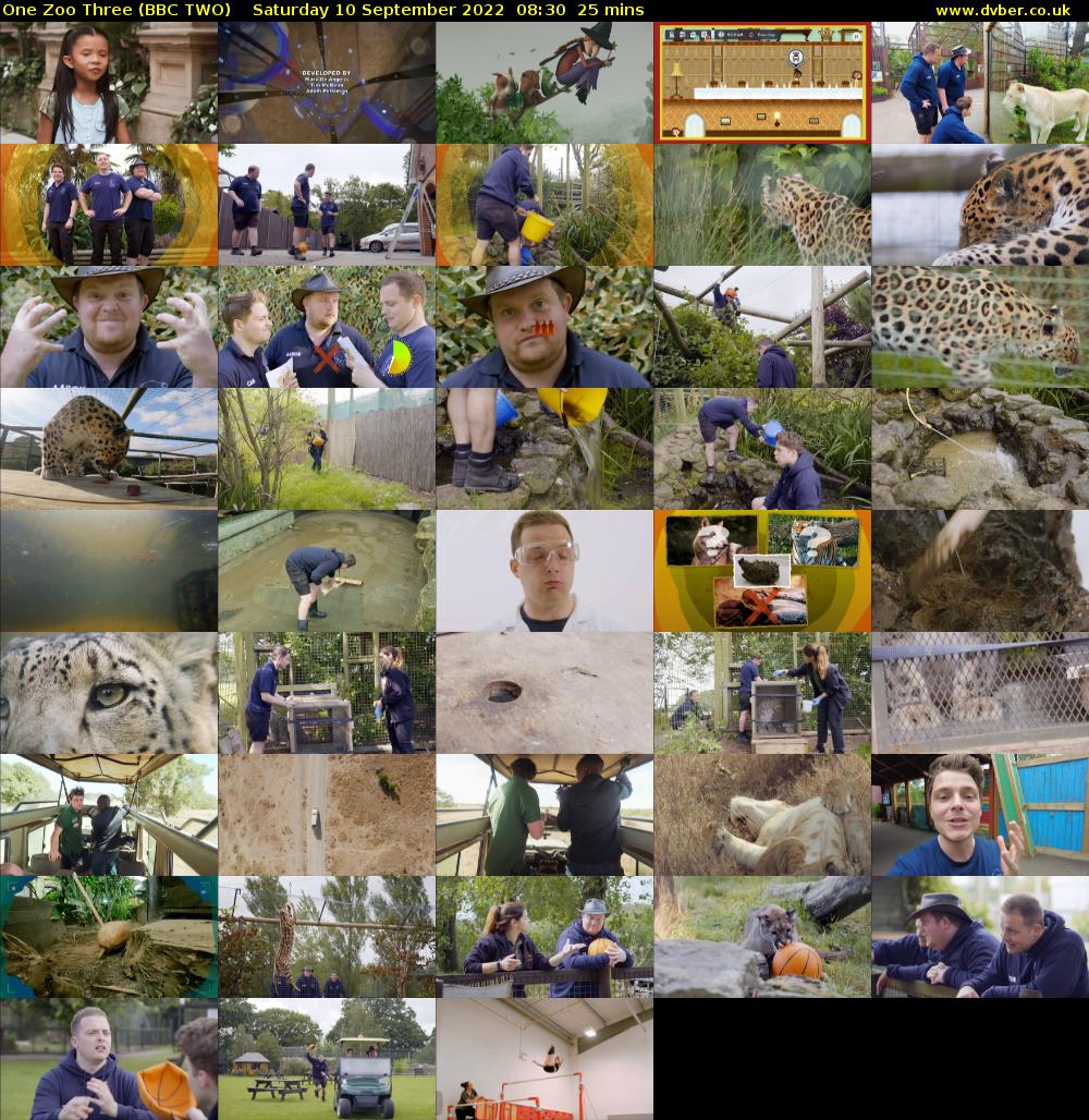 One Zoo Three (BBC TWO) Saturday 10 September 2022 08:30 - 08:55
