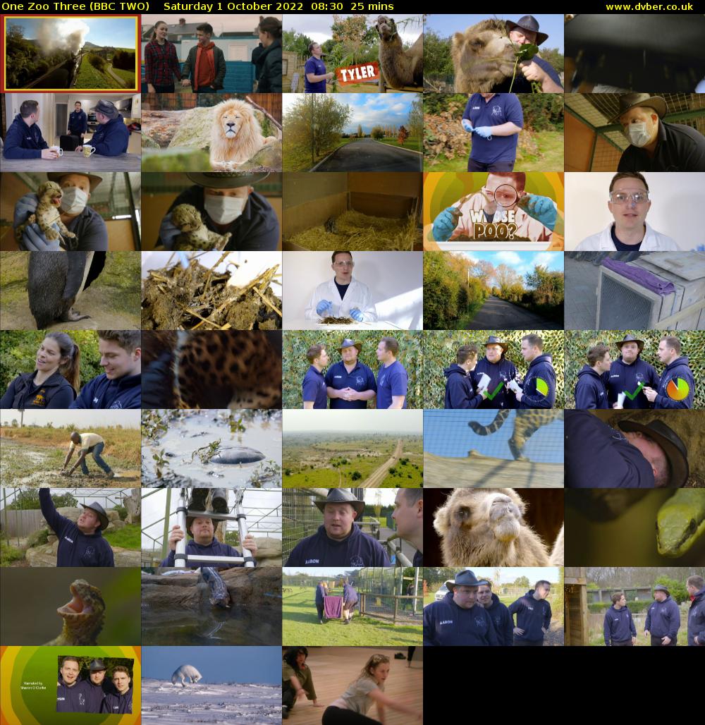 One Zoo Three (BBC TWO) Saturday 1 October 2022 08:30 - 08:55