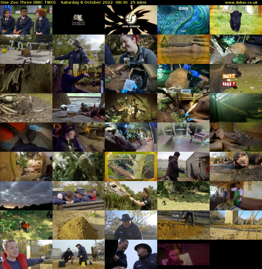 One Zoo Three (BBC TWO) Saturday 8 October 2022 08:30 - 08:55