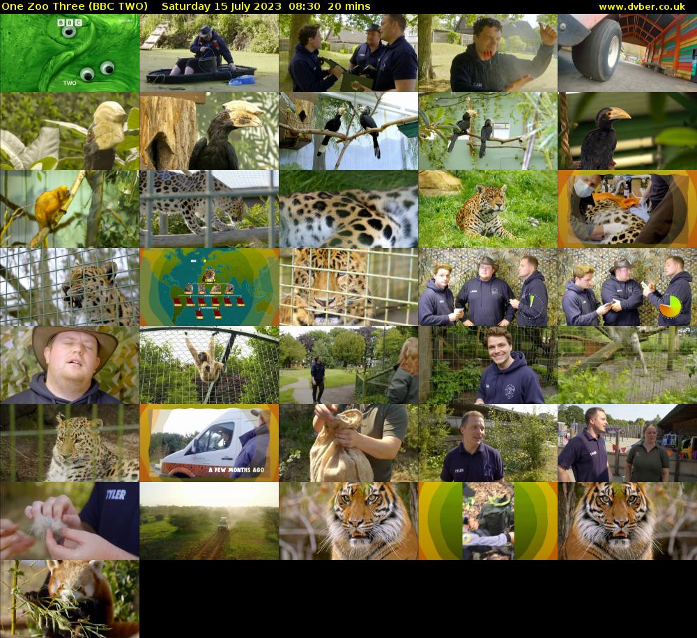 One Zoo Three (BBC TWO) Saturday 15 July 2023 08:30 - 08:50