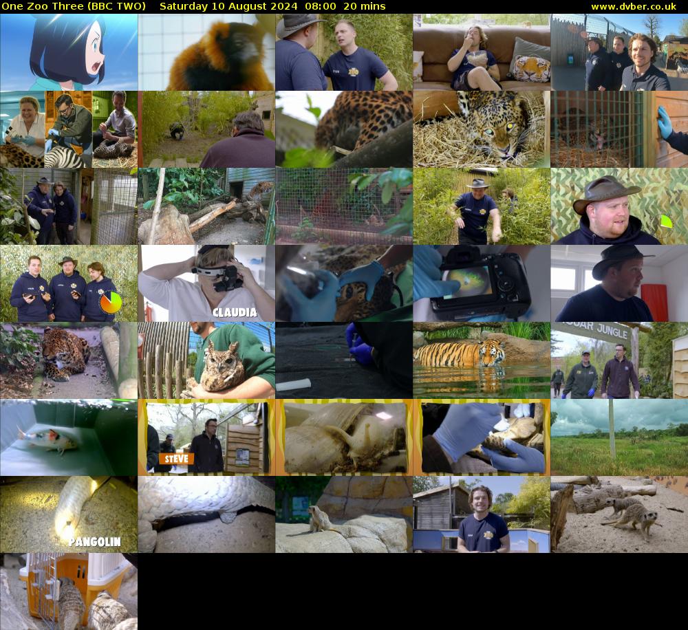 One Zoo Three (BBC TWO) Saturday 10 August 2024 08:00 - 08:20