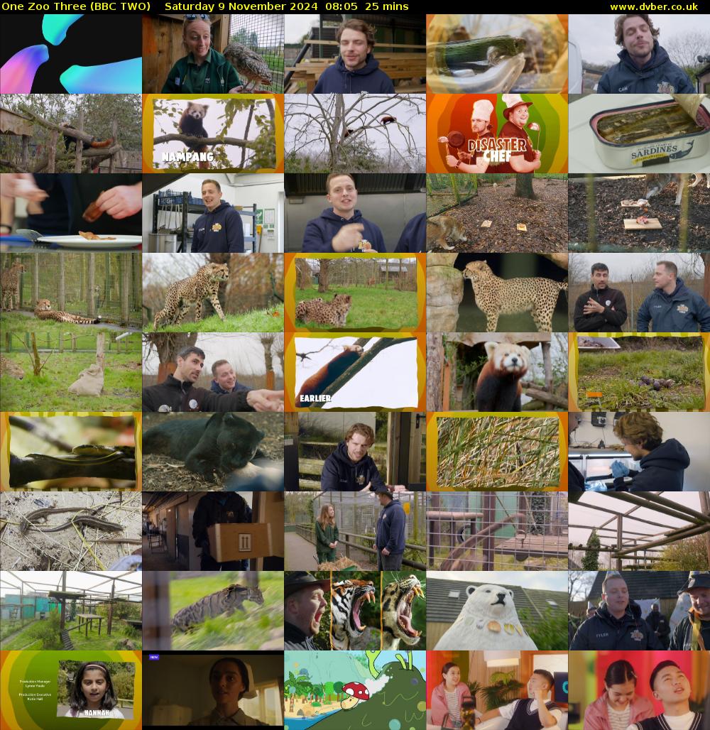 One Zoo Three (BBC TWO) Saturday 9 November 2024 08:05 - 08:30