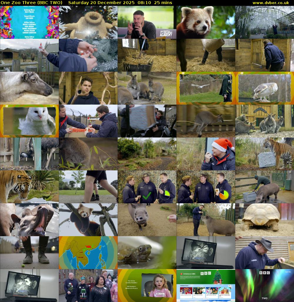 One Zoo Three (BBC TWO) Saturday 20 December 2025 08:10 - 08:35