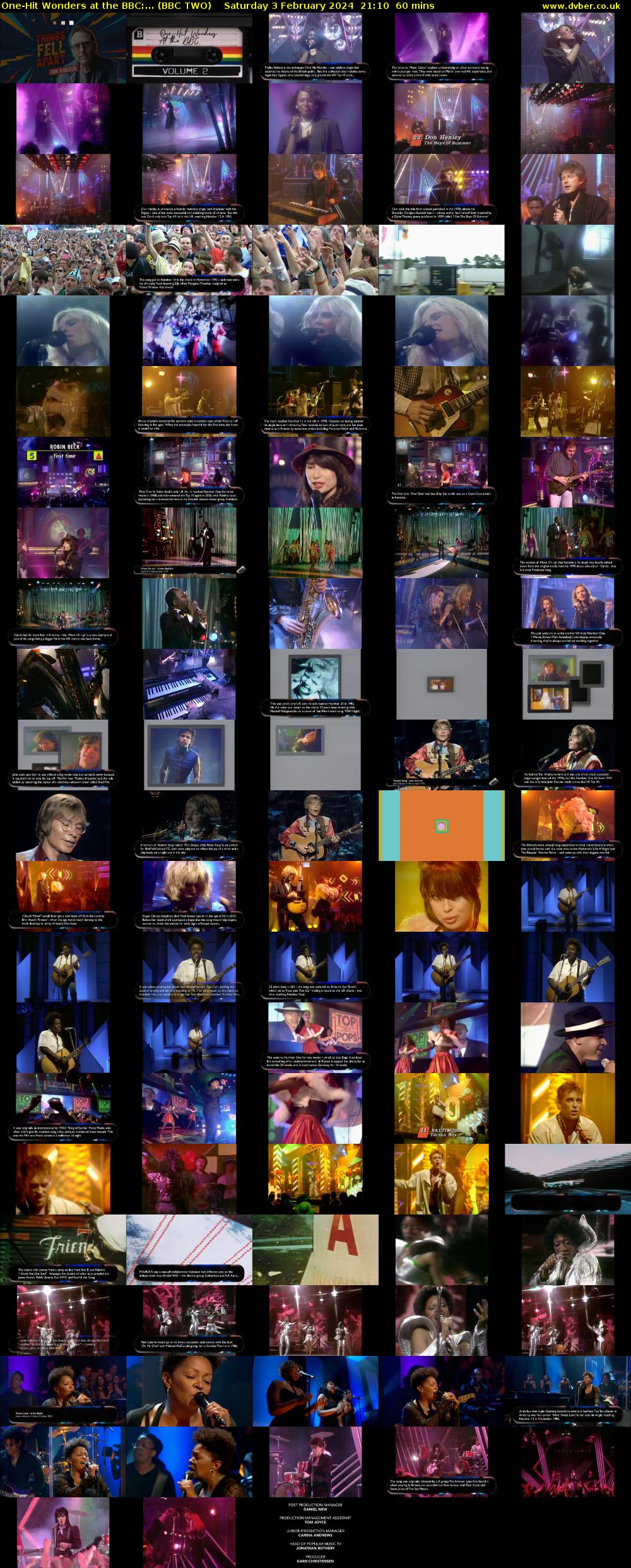 One-Hit Wonders at the BBC:... (BBC TWO) Saturday 3 February 2024 21:10 - 22:10