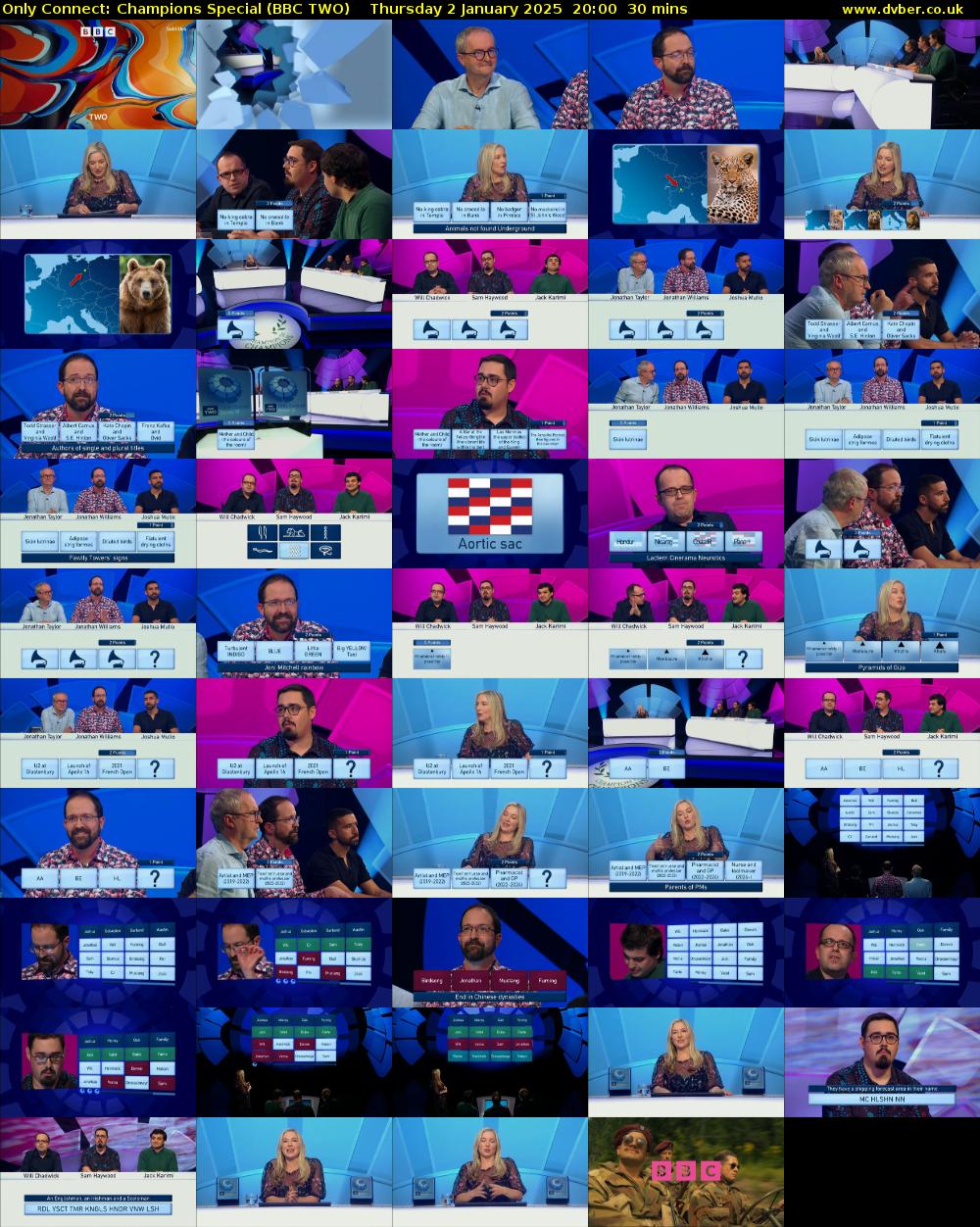 Only Connect: Champions Special (BBC TWO) Thursday 2 January 2025 20:00 - 20:30