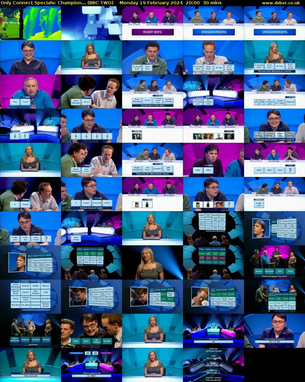 Only Connect Specials: Champion... (BBC TWO) Monday 19 February 2024 20:00 - 20:30