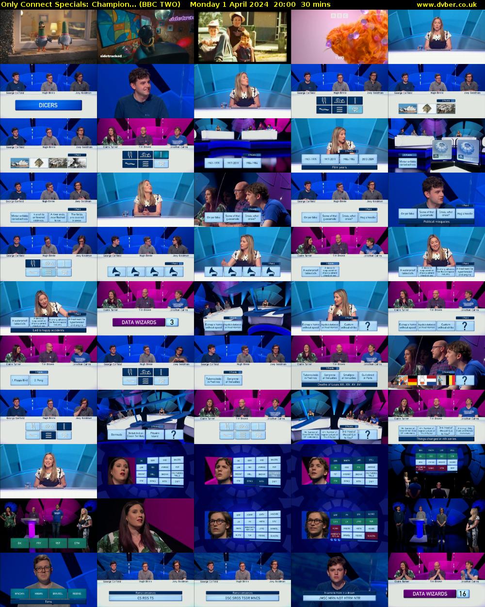 Only Connect Specials: Champion... (BBC TWO) Monday 1 April 2024 20:00 - 20:30
