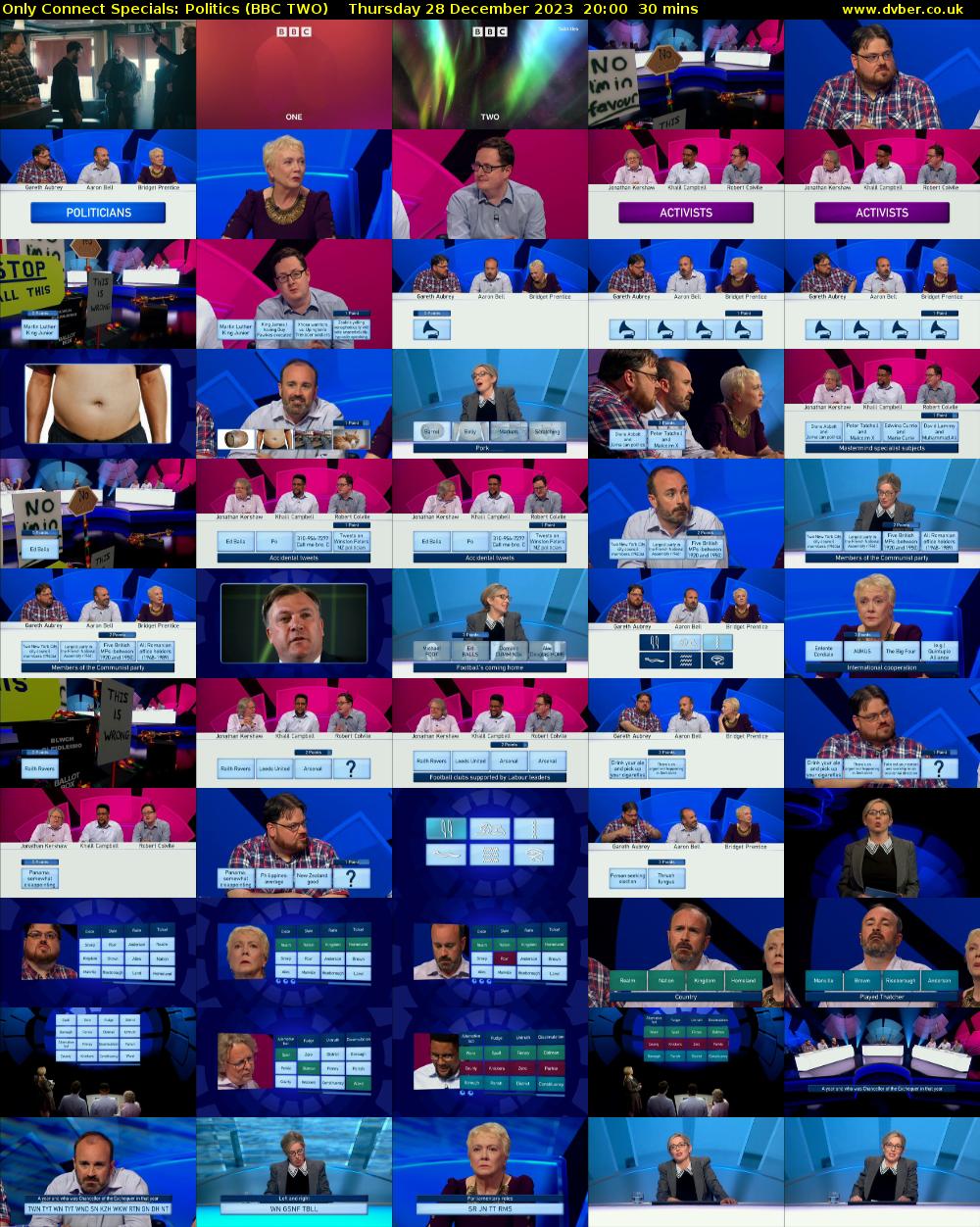Only Connect Specials: Politics (BBC TWO) Thursday 28 December 2023 20:00 - 20:30