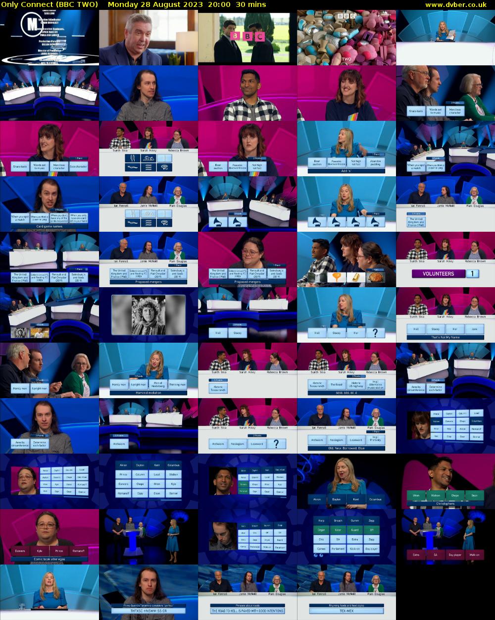 Only Connect (BBC TWO) Monday 28 August 2023 20:00 - 20:30