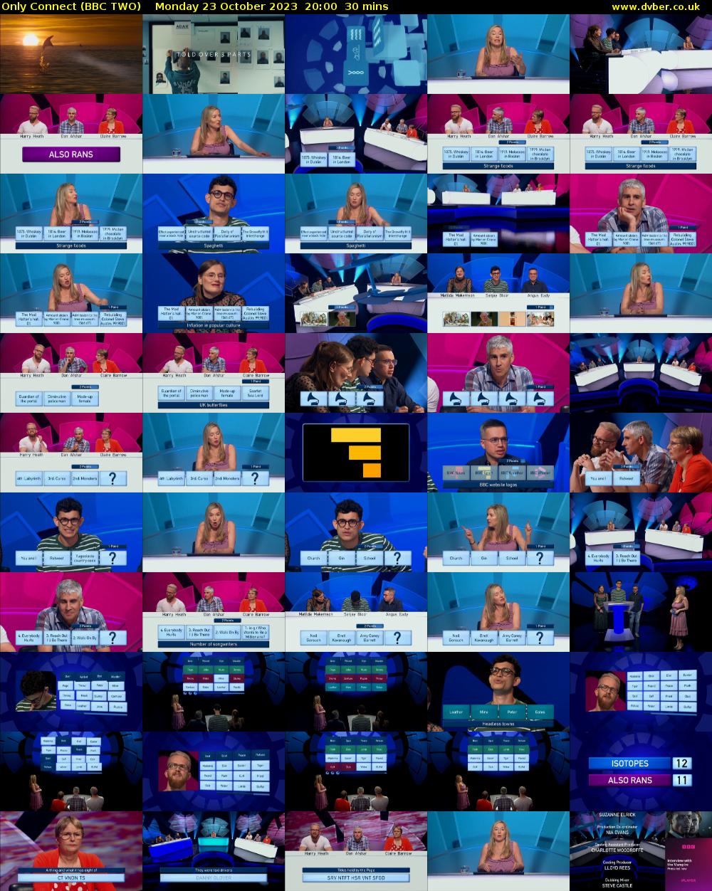 Only Connect (BBC TWO) Monday 23 October 2023 20:00 - 20:30