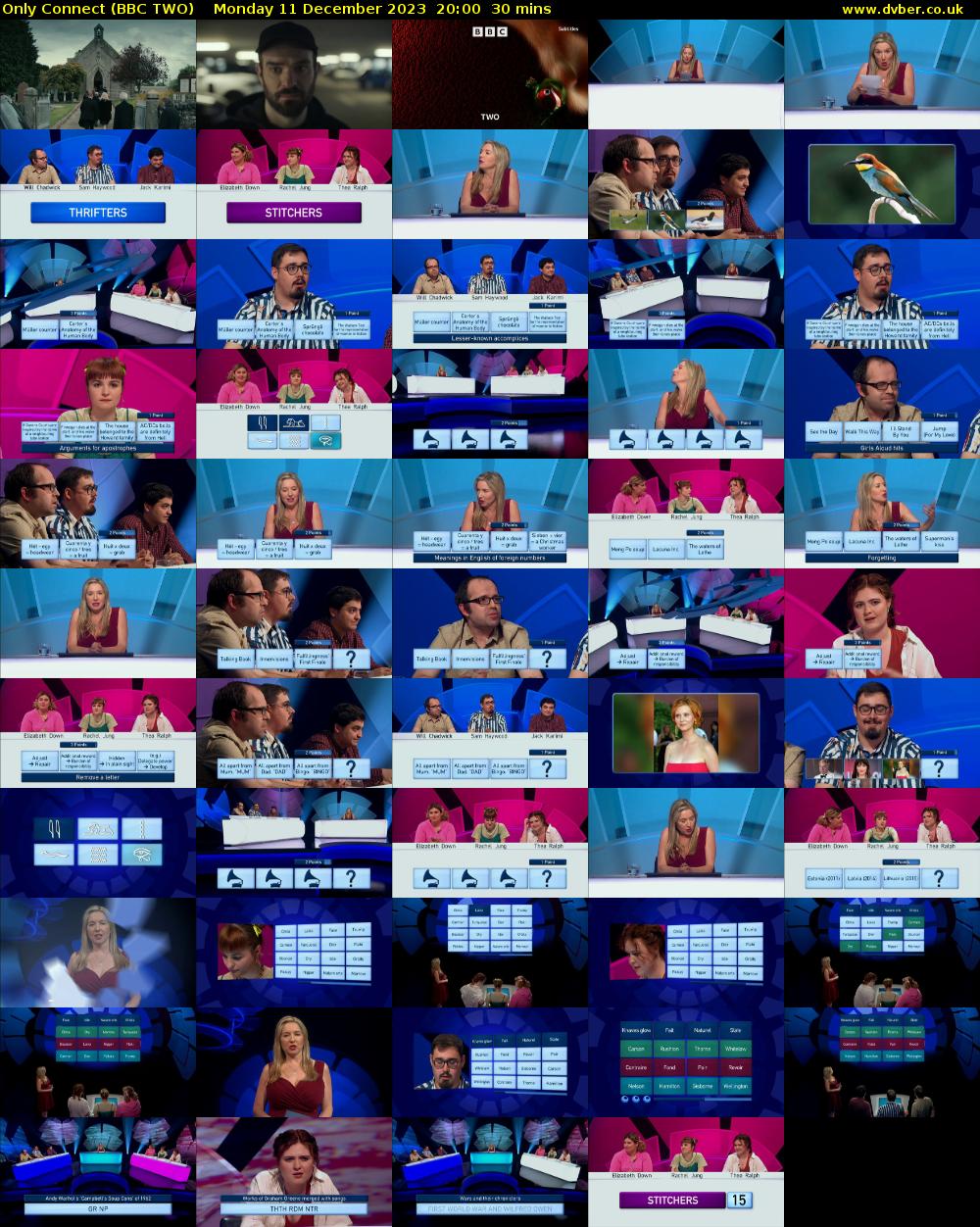 Only Connect (BBC TWO) Monday 11 December 2023 20:00 - 20:30