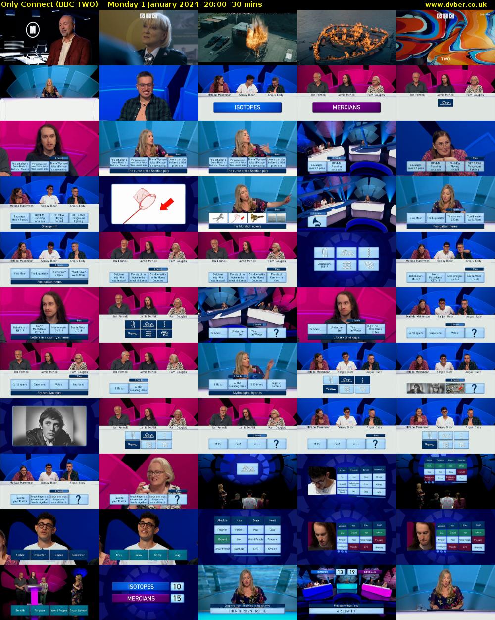 Only Connect (BBC TWO) Monday 1 January 2024 20:00 - 20:30