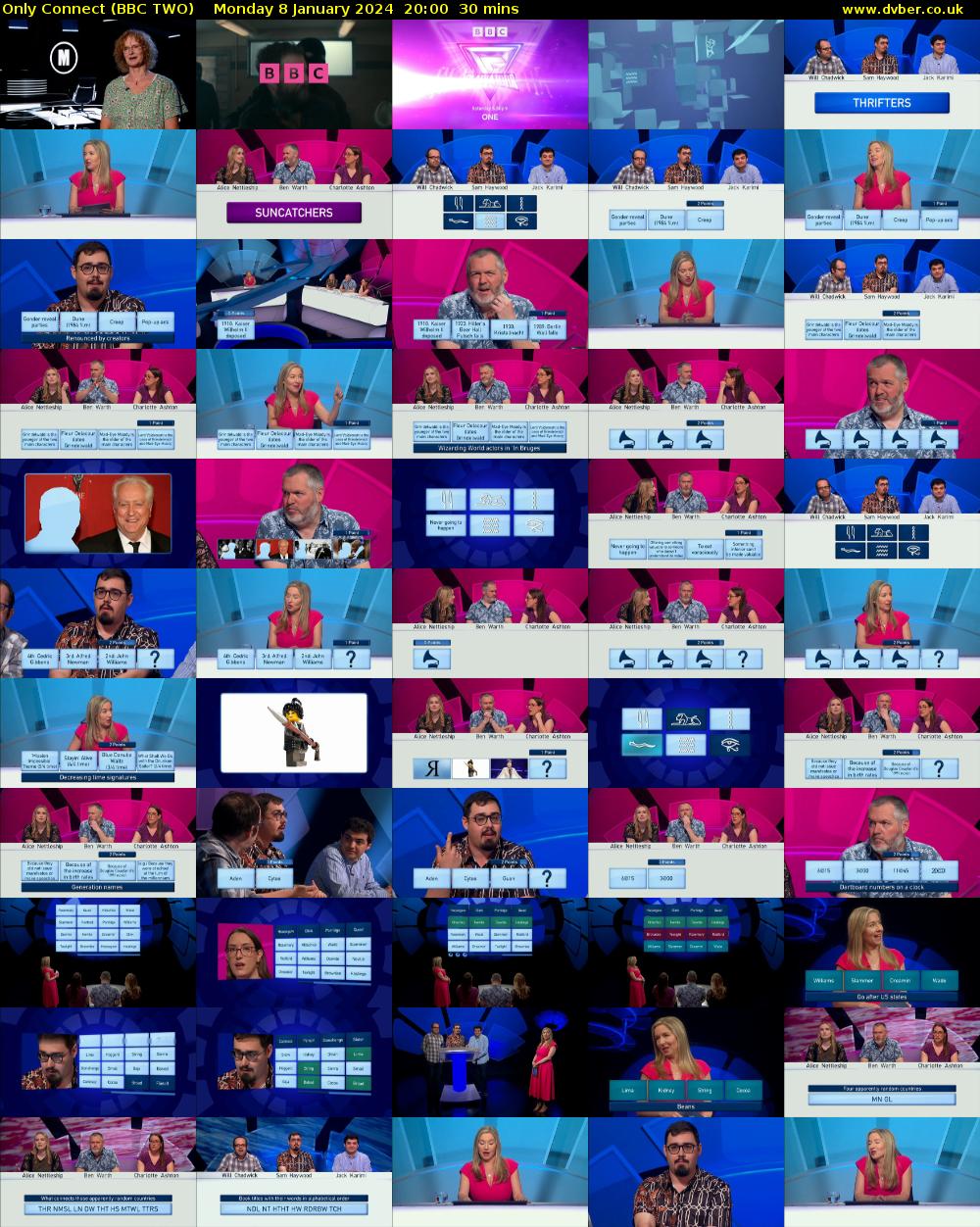 Only Connect (BBC TWO) Monday 8 January 2024 20:00 - 20:30