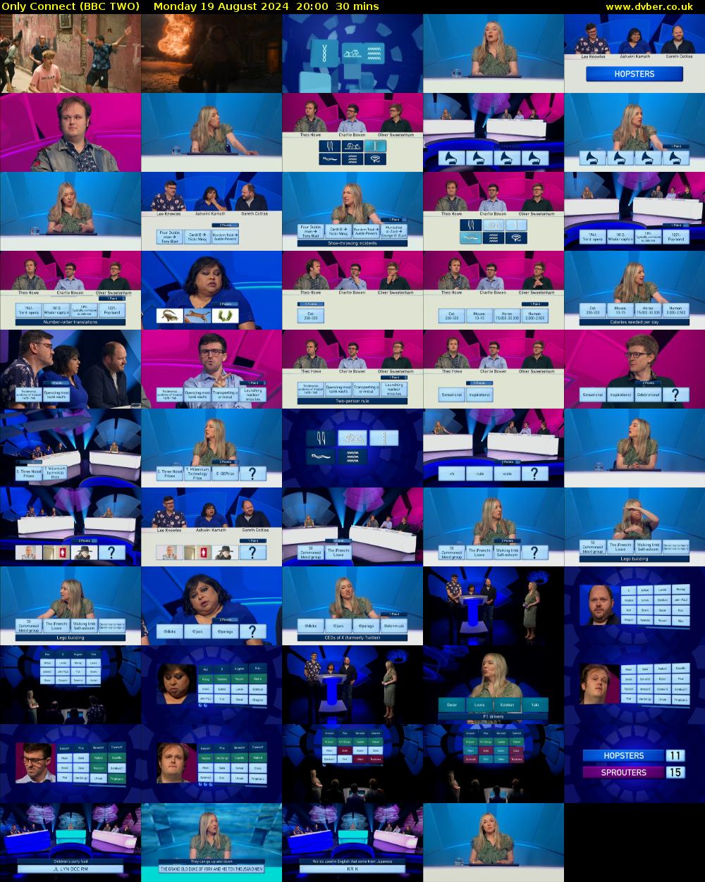 Only Connect (BBC TWO) Monday 19 August 2024 20:00 - 20:30