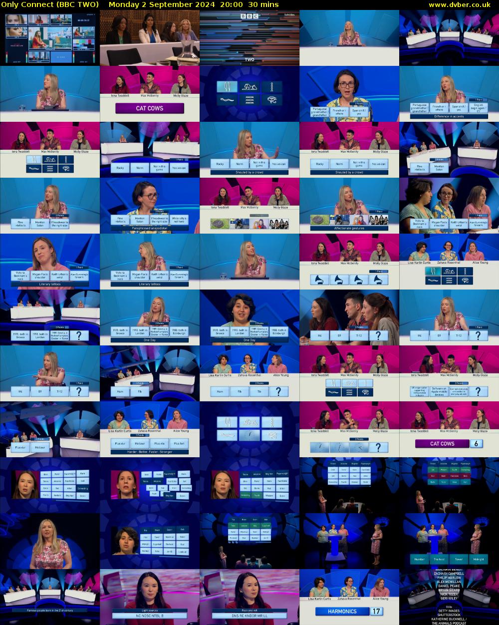 Only Connect (BBC TWO) Monday 2 September 2024 20:00 - 20:30