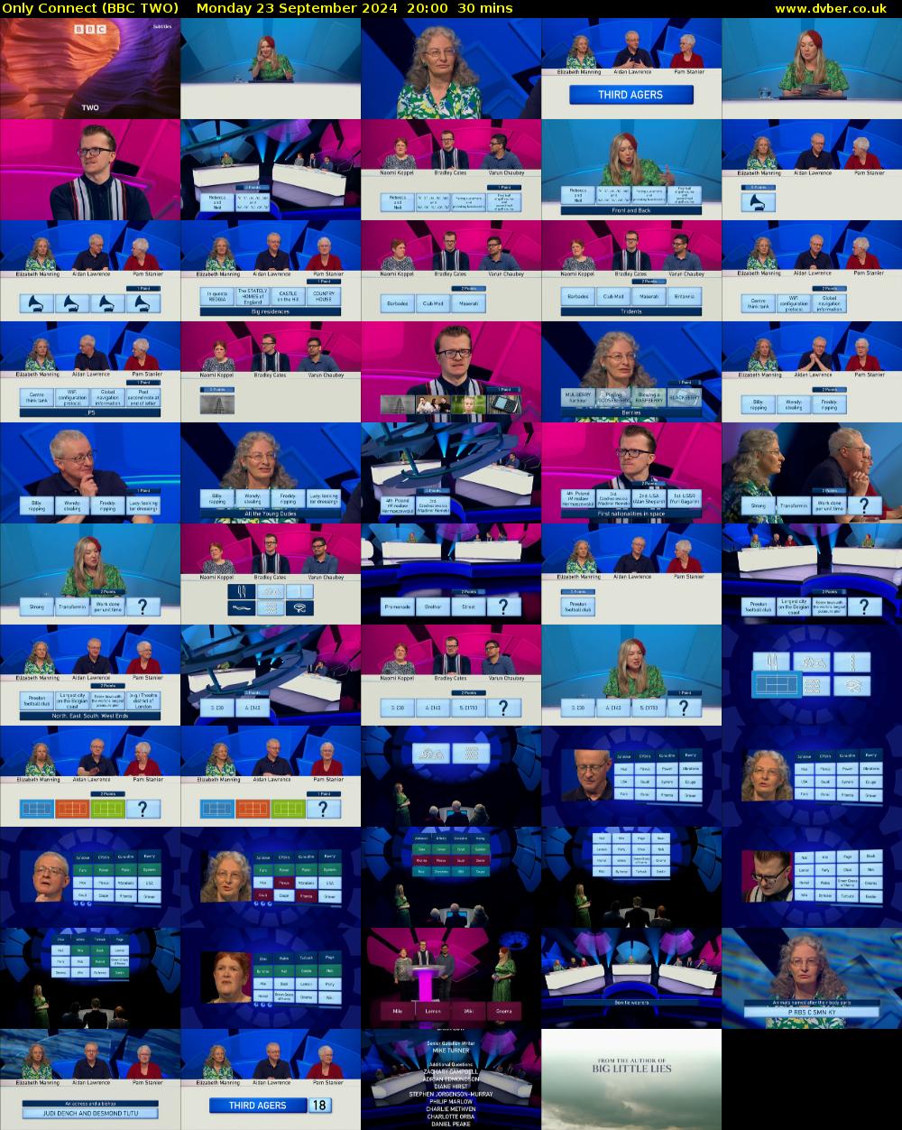 Only Connect (BBC TWO) Monday 23 September 2024 20:00 - 20:30
