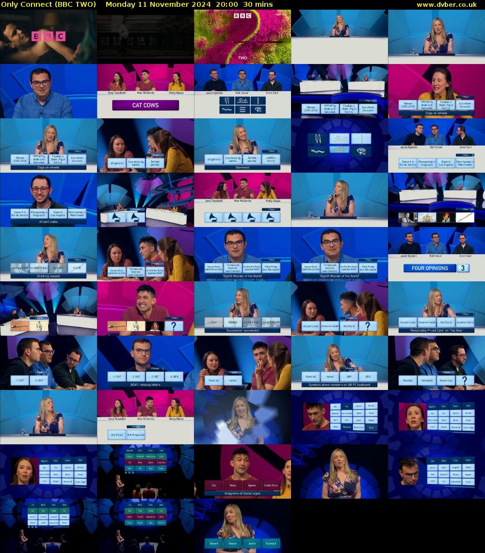 Only Connect (BBC TWO) Monday 11 November 2024 20:00 - 20:30