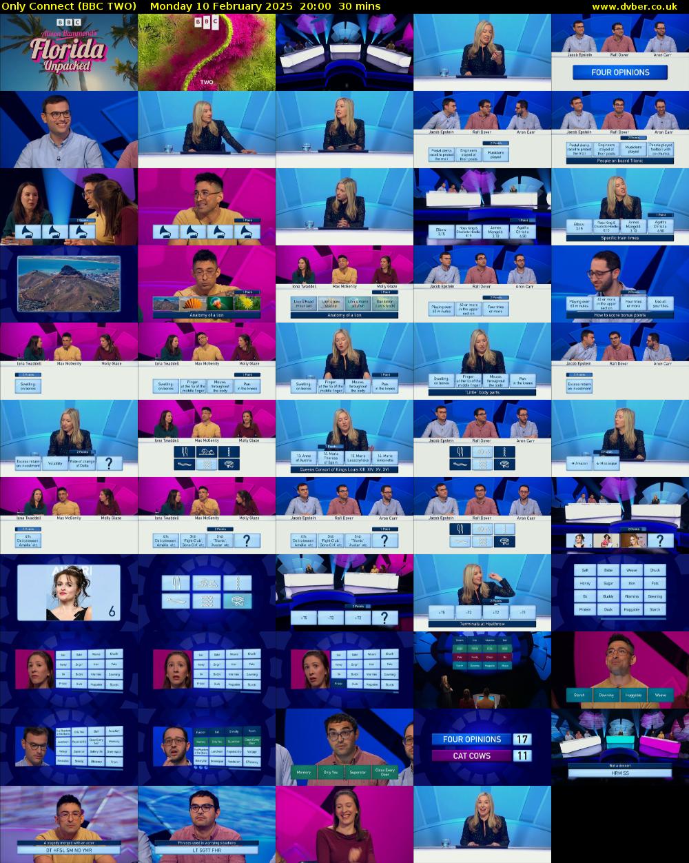 Only Connect (BBC TWO) Monday 10 February 2025 20:00 - 20:30